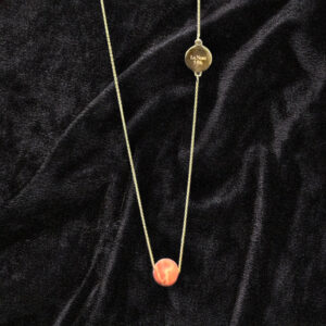 Raw Coral with Gold Circle Neckless (Engraved: "We Beautified It for the Onlookers")