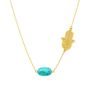 Hamsa Hand Turquoise Necklace