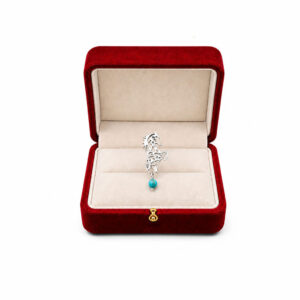 Silver Horse Pin with Firoza Stone