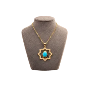 Eight-Pointed Star with Natural Turquoise Pendant